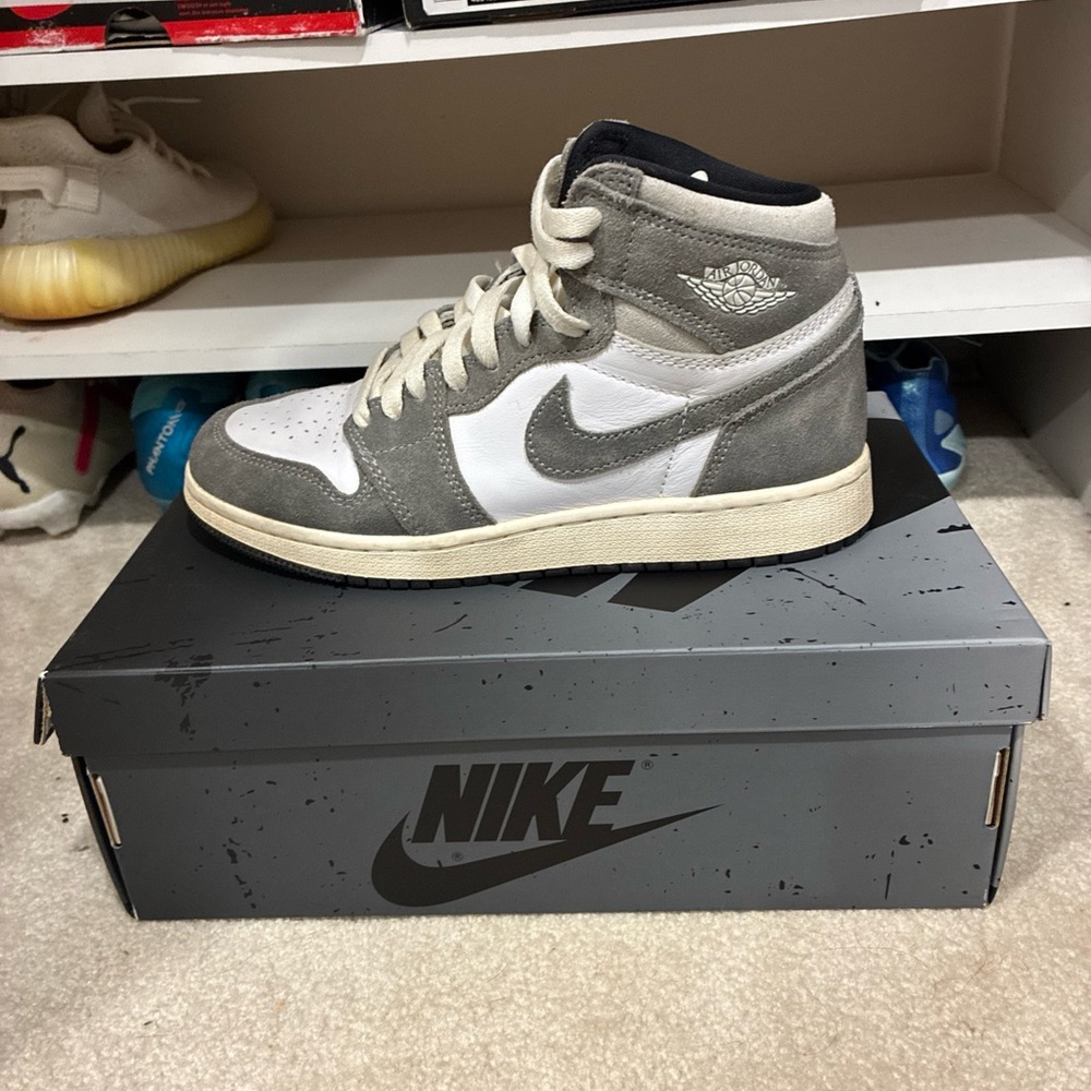 Nike Men's Gray and White High-Top Sneakers